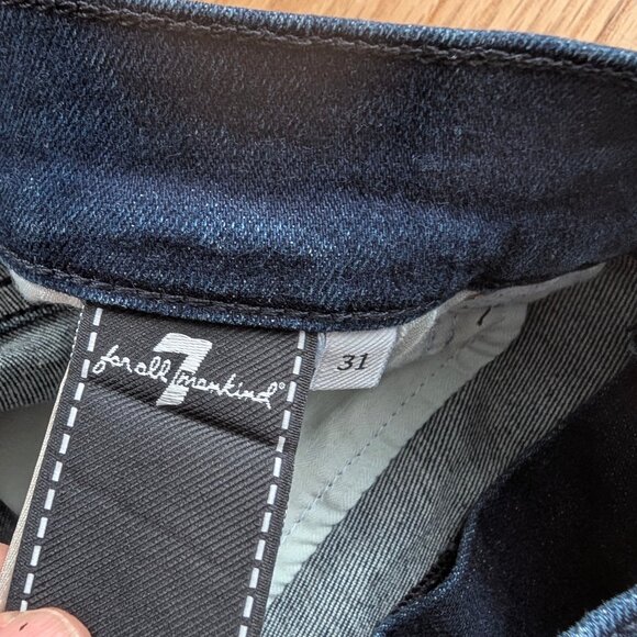 NEW 7 For All Mankind Rolled Hem Denim Shorts Women's 31 Kaia Jean mid rise blue - Picture 8 of 13